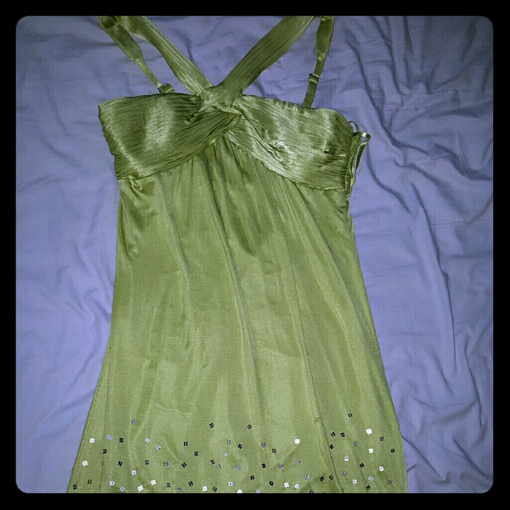 Green mini dress